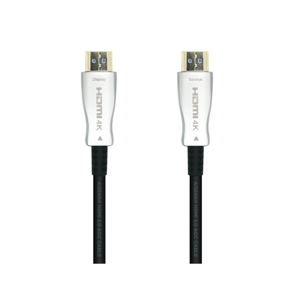AISENS Cable HDMI V2.0 AOC Premium Alta Velocidad  HEC 4k@60Hz 18Gbps, AM-AM, Negro, 15m