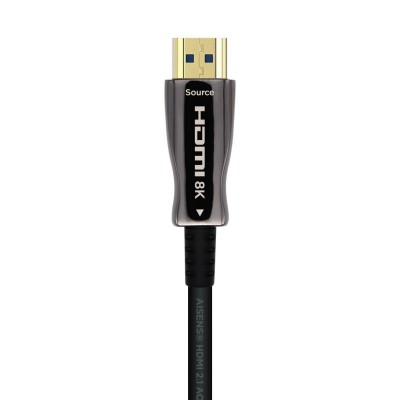 AISENS Cable HDMI V2.1 AOC Ultra Alta Velocidad  HEC 8k@60Hz 4k@120Hz 4:4:4 48Gbps, AM-AM, Negro, 15m