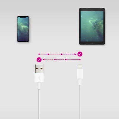 Nanocable Cable Lightning a USB-A, LightningM -USB AM, Blanco, 50 cm