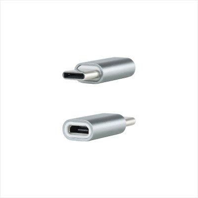 Nanocable Adaptador USB-C a Micro USB, USB-CM-Micro BH, Aluminio, Gris