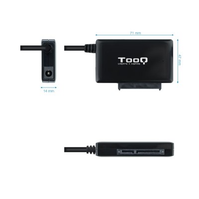 TooQ TQHDA-01A base de conexión para disco duro USB 3.2 Gen 1 (3.1 Gen 1) Type-A Negro