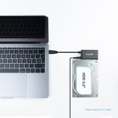 TooQ TQHDA-01A base de conexión para disco duro USB 3.2 Gen 1 (3.1 Gen 1) Type-A Negro
