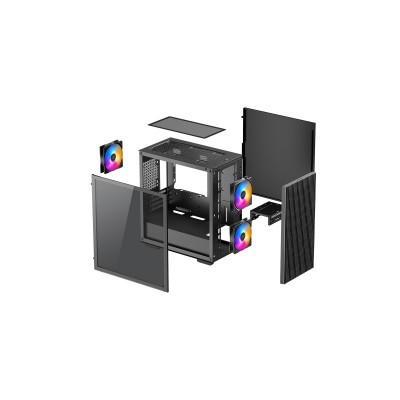 DeepCool MATREXX 40 3 Fans Led Tricolor Cristal Templado Lateral