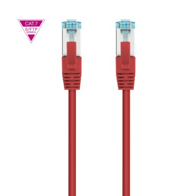 Nanocable Cable de Red Cat.7 600MHZ LSZH SFTP PIMF AWG26, Rojo, 50 cm