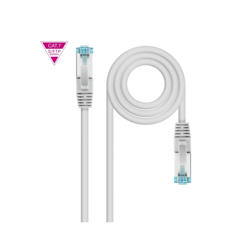 Nanocable Cable de Red Latiguillo Cat.7 600MHZ LSZH SFTP PIMF AWG26, Gris, 25 cm