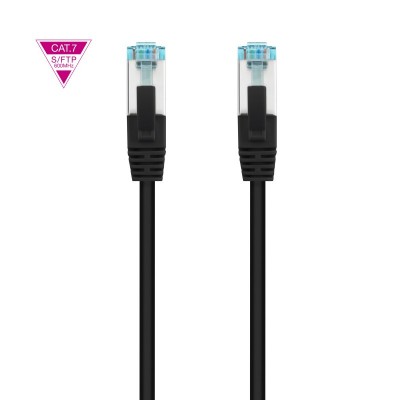 Nanocable Cable de Red Latiguillo Cat.7 600MHZ LSZH SFTP PIMF AWG26, Negro, 30 cm