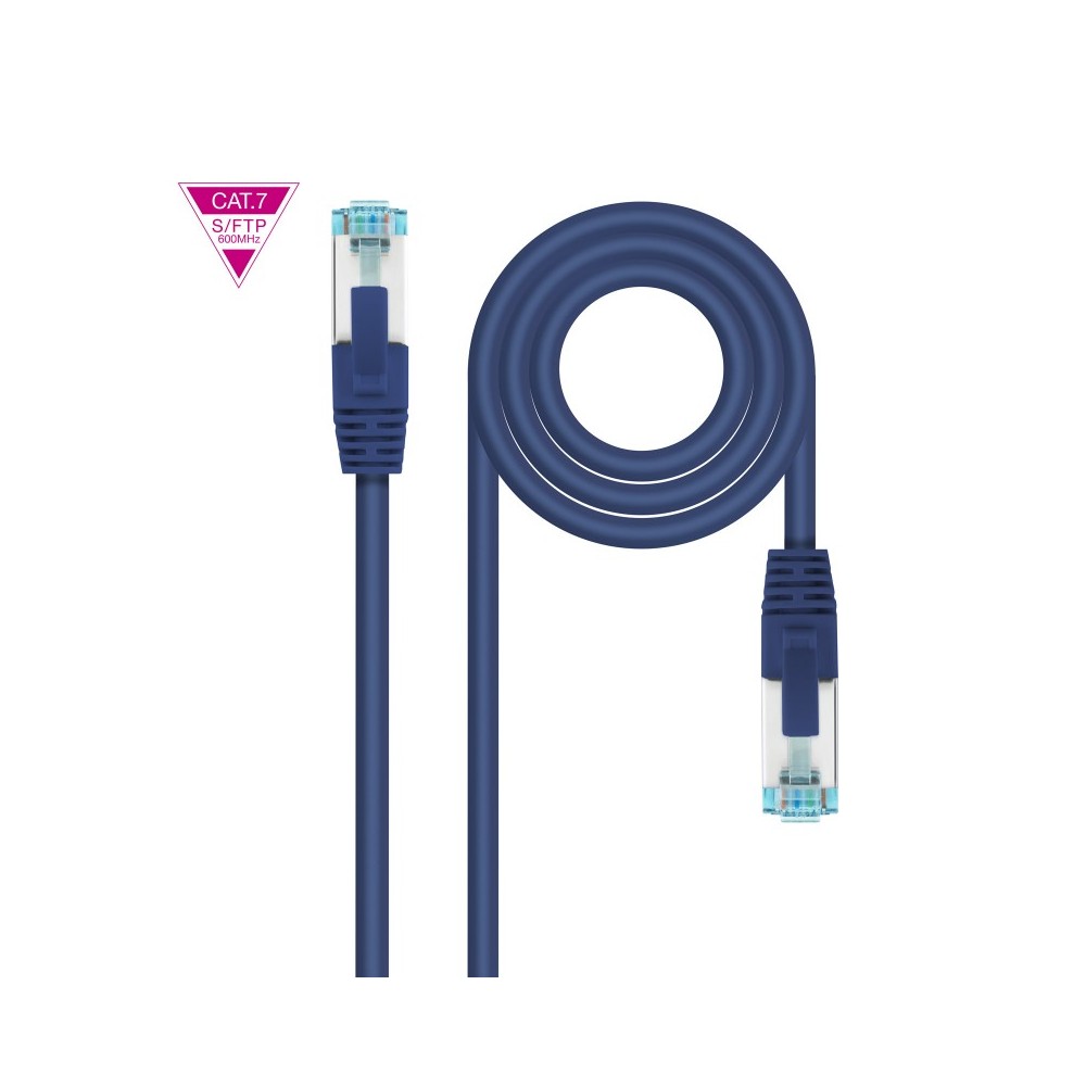 Nanocable Cable de Red Cat.7 600MHZ LSZH SFTP PIMF AWG26, Azul, 30 cm