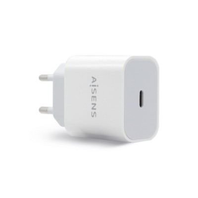 AISENS Cargador USB-C PВ3.0 1 Puerto 1x USB-C 20 W, Blanco