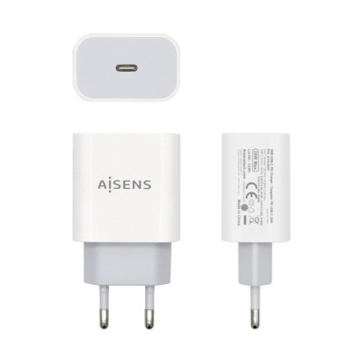 AISENS Cargador USB-C PВ3.0 1 Puerto 1x USB-C 20 W, Blanco