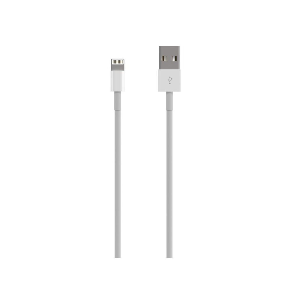 AISENS Cable Lightning A USB 2.0, LightningM-USB AM, Blanco, 0.5 m