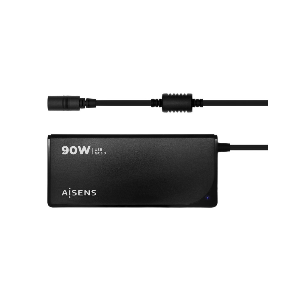 AISENS ASLC-90WAUTO-BK adaptador e inversor de corriente Interior 90 W Negro