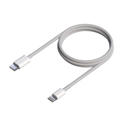 AISENS Cable USB 2.0 USB-C A Lightning PD 2A, LightningM-USB-CM, Blanco, 0.5 m