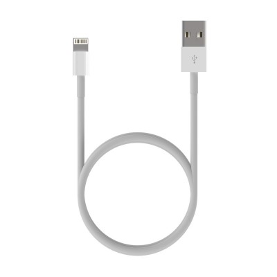 AISENS Cable Lightning A USB 2.0, LightningM-USB AM, Blanco, 0.5 m
