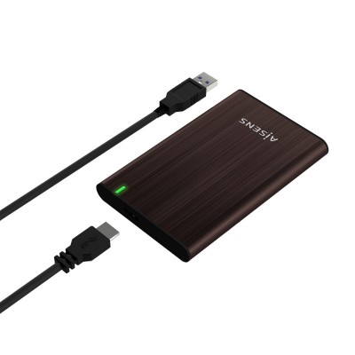 AISENS Caja Externa 2.5" ASE-2525BWN 9.5 mm SATA A USB 3.0USB 3.1 Gen1, Marron