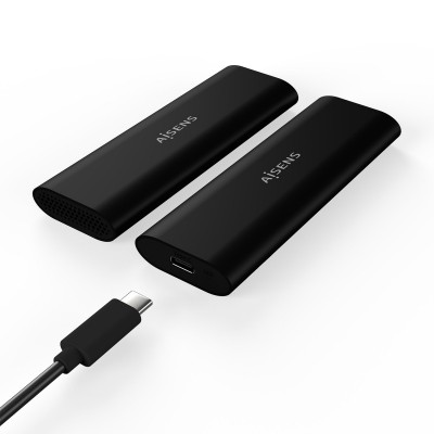 AISENS Caja Externa M.2 (NGFF) ASM2-014B SATANVMe A USB3.1 Gen2, Negro
