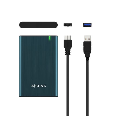 AISENS Caja Externa 2.5" ASE-2525PB 9.5 mm SATA A USB 3.0USB 3.1 Gen1, Azul Pacifico