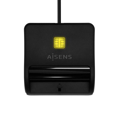 AISENS Lector De Tarjeta Inteligente DNI, USB-C, Negro