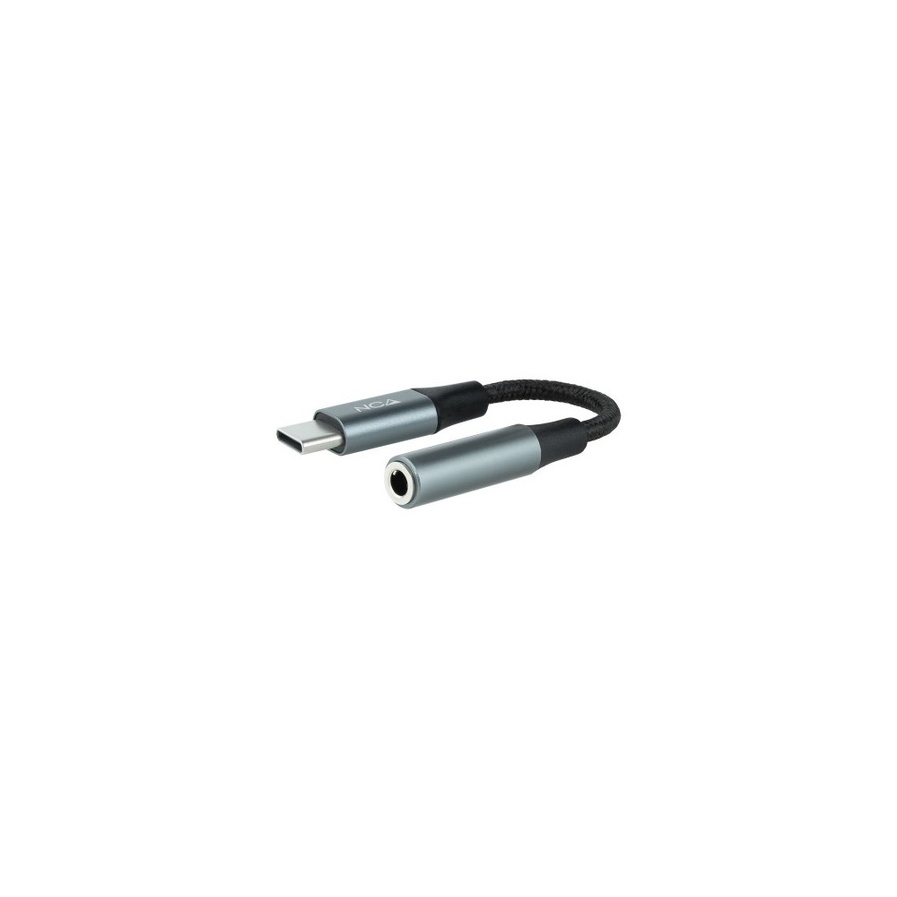 Nanocable Cable Adaptador Audio USB-CM a Jack 3.5H, 11 cm, NegroGris
