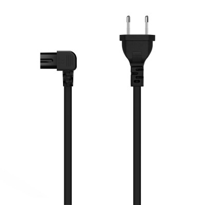 AISENS Cable Alimentación Acodado Forma 8, CEE716M-C7H, Negro, 3.0M
