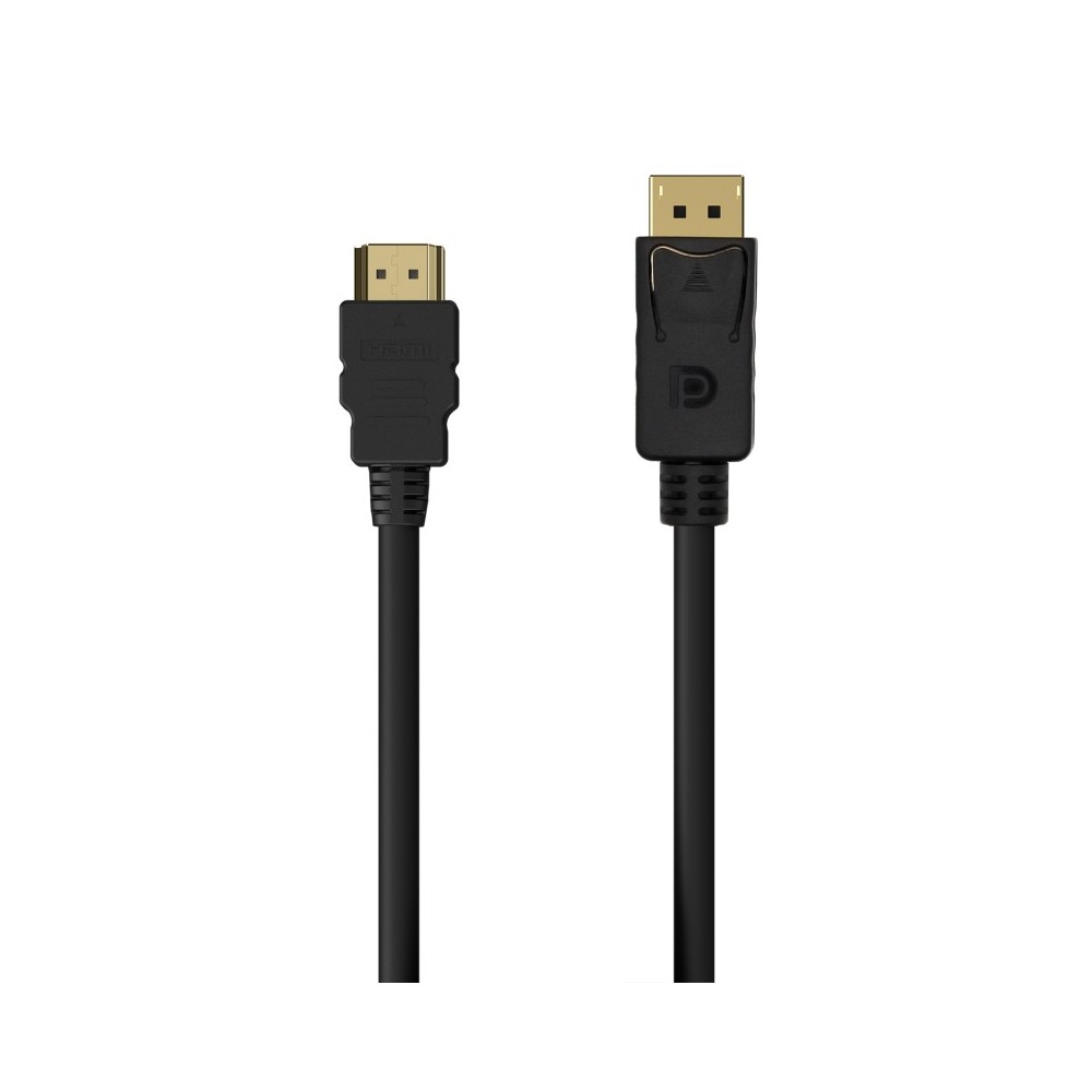AISENS Cable Conversor DISPLAYPORT a HDMI, DPM-HDMIM, Negro, 0.5M