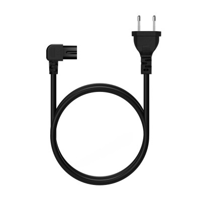AISENS Cable Alimentación Acodado Forma 8, CEE716M-C7H, Negro, 3.0M