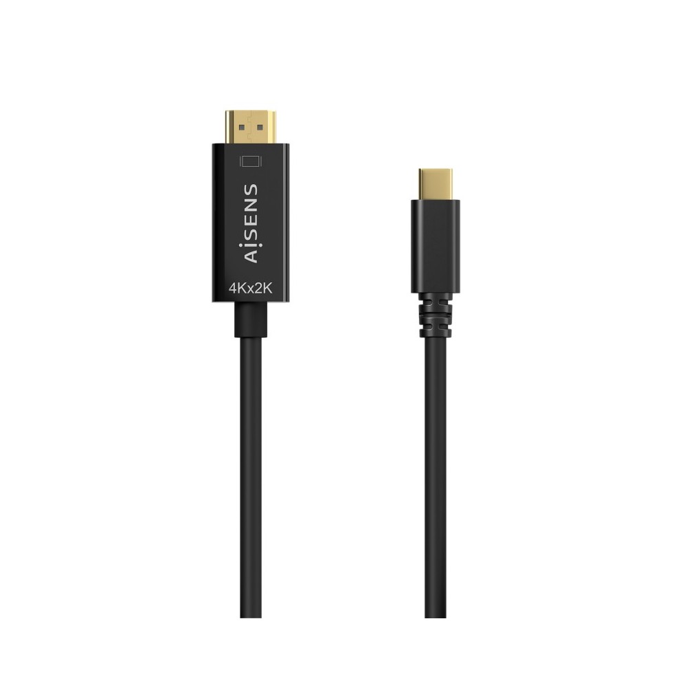 AISENS Cable Conversor USB-C A HDMI 4K@30Hz, USB-CM-HDMIM, Negro, 1.8M