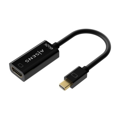 AISENS Conversor Mini DP V1.2 a HDMI V1.4 4K@30Hz, MDPM-HDMI AH, Negro, 15CM