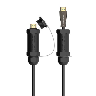 AISENS Cable HDMI V2.1 AOC con Armadura Ultra Alta Velocidad  Hec 8K@60Hz 4K@120Hz 4:4:4 48Gbps, AM-AM, Negro, 100M