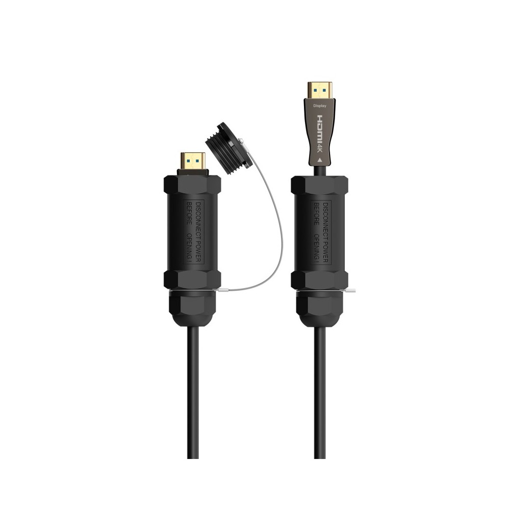 AISENS Cable HDMI V2.1 AOC con Armadura Ultra Alta Velocidad  Hec 8K@60Hz 4K@120Hz 4:4:4 48Gbps, AM-AM, Negro, 100M