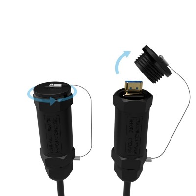 AISENS Cable HDMI V2.1 AOC con Armadura Ultra Alta Velocidad  Hec 8K@60Hz 4K@120Hz 4:4:4 48Gbps, AM-AM, Negro, 100M