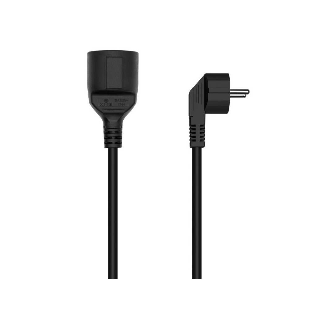 AISENS Cable Alargador de Alimentacion Schuko, CEE7M-CEE7H, Negro, 5.0M