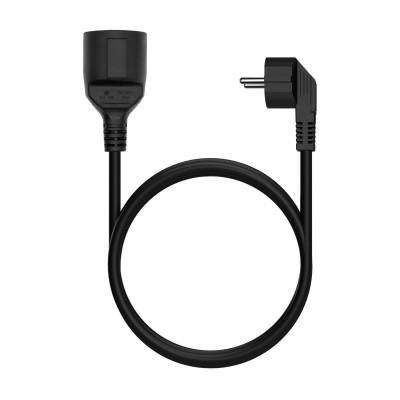 AISENS Cable Alargador de Alimentacion Schuko, CEE7M-CEE7H, Negro, 5.0M