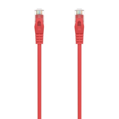 AISENS Cable de Red Latiguillo RJ45 LSZH Cat.6A 500 Mhz UTP AWG24, Rojo, 1.0M