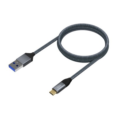 AISENS Cable USB 3.1 Gen2 Aluminio 10Gbps 3A, Tipo USB-CM-AM, Gris, 1.5M