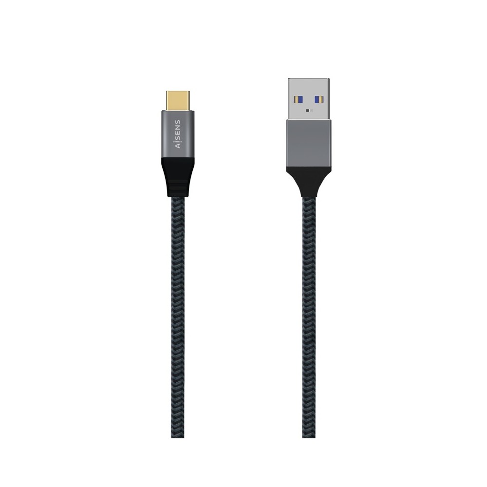 AISENS Cable USB 3.1 Gen2 Aluminio 10Gbps 3A, Tipo USB-CM-AM, Gris, 2.0M