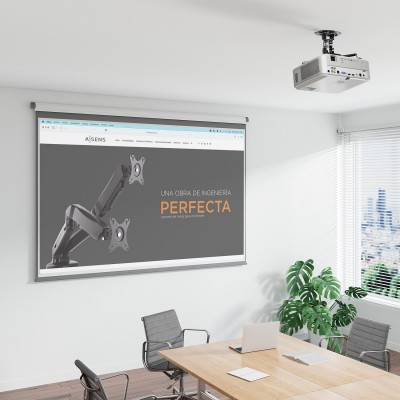 AISENS Soporte Universal Giratorio, Inclinable de Techo para Proyector 13.5Kg, Negro