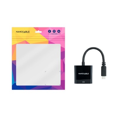 Nanocable Conversor USB-C a HDMI 4K, USB-CM-HDMIH, Negro, 15 cm