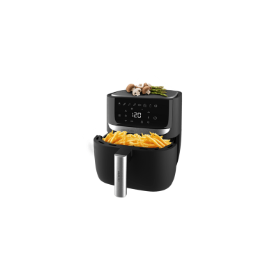 Cecotec 03214 freidora Sencillo 5,5 L Independiente 1700 W Freidora de aire caliente Negro, Acero