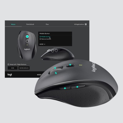 Logitech Customizable Mouse M705 ratón mano derecha RF inalámbrico Óptico 1000 DPI