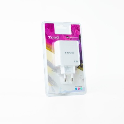 TooQ Cargador de Pared GaN 2USB-CPD + USB-AQC 65W, Blanco