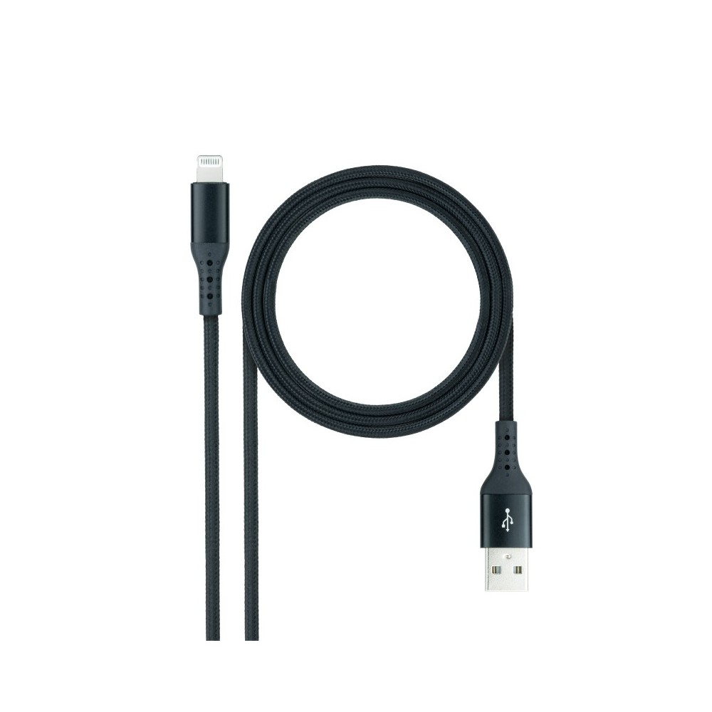 Nanocable Cable Lightning a USB 2.0, LightningM -USB AM, Negro, 1 m