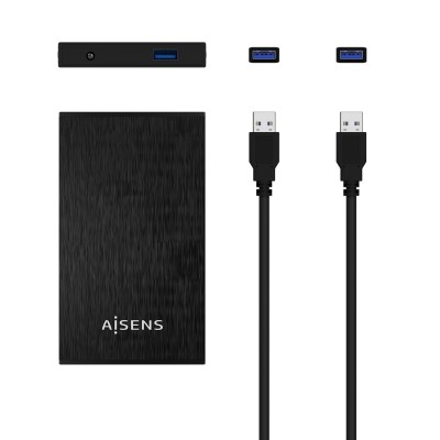 AISENS Caja Externa 2,5″ ASE-2523B 9.5MM SATA a USB 3.0USB3.1 GEN1, Negra