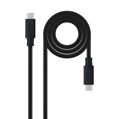 Nanocable Cable USB 3.1 Gen2 10Gbps 5A, 4K60Hz, USB-CM-USB-CM, Negro, 2 m