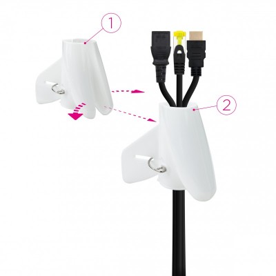 Nanocable Organizador de Cables Flexible 25 mm, Blanco, 3 m