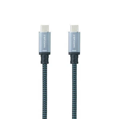 Nanocable Cable USB 3.1 Gen2 10Gbps 5A, 4K60Hz, USB-CM-USB-CM, GrisNegro, 0.5 m