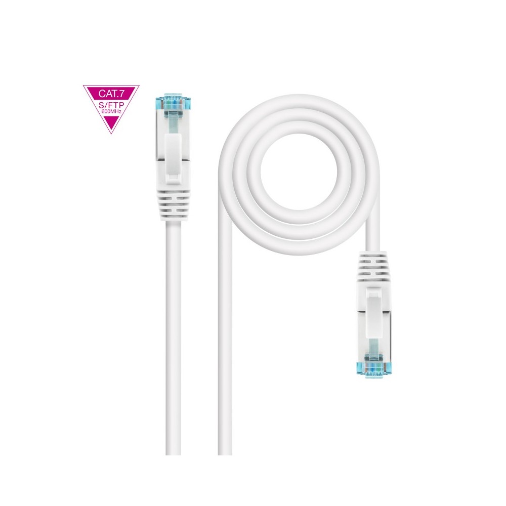 Nanocable Cable de Red Cat.7 600MHZ LSZH SFTP PIMF AWG26, Blanco, 1 m