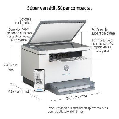 HP LaserJet Impresora multifunción M234dw, Blanco y negro, Impresora para Oficina pequeña, Impresión, copia, escáner, Escanear 