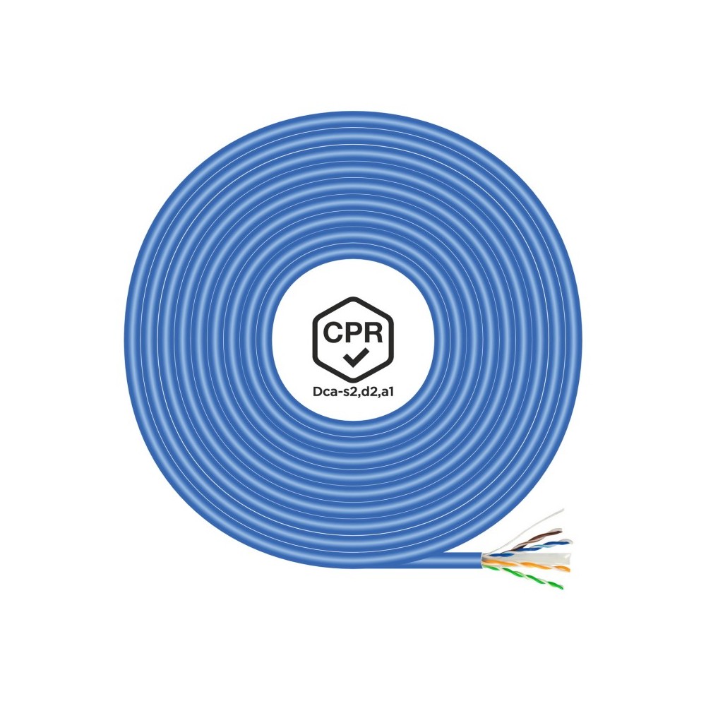 AISENS Cable de Red RJ45 LSZH CPR Dca CAT.6 UTP AWG24, Azul, 100 m