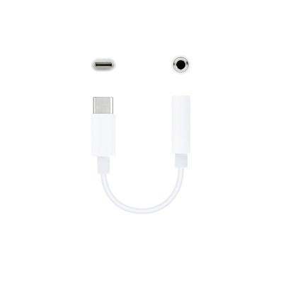 Nanocable Cable Adaptador Audio USB-CM a Jack 3.5H, 11 cm, Blanco