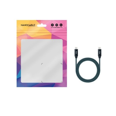 Nanocable Cable USB 3.2 Gen2x2 20Gbps 5A100W 4K60Hz USB-CM-USB-CM, GrisNegro, 2 m